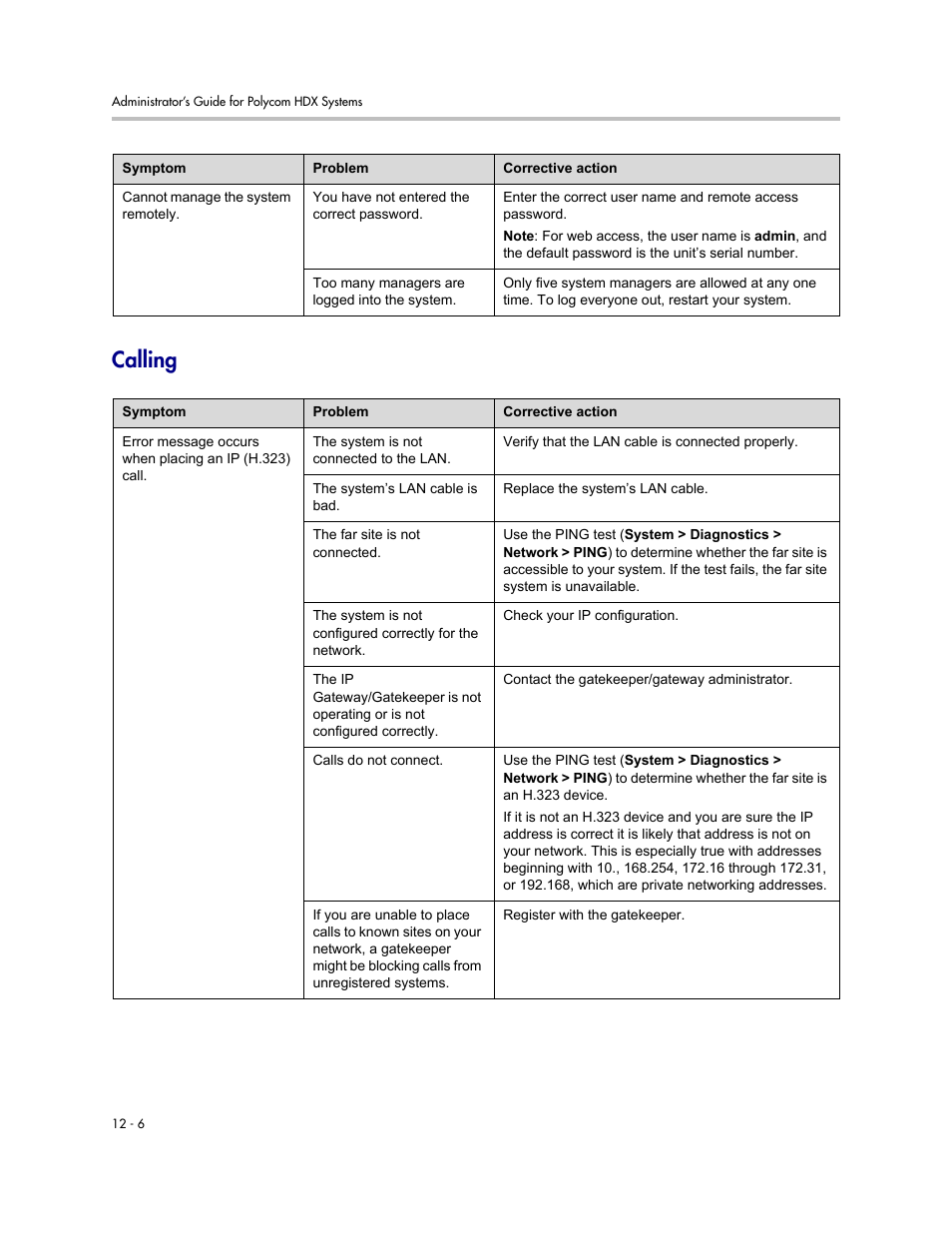 Calling, Calling -6 | Polycom 1 User Manual | Page 136 / 194
