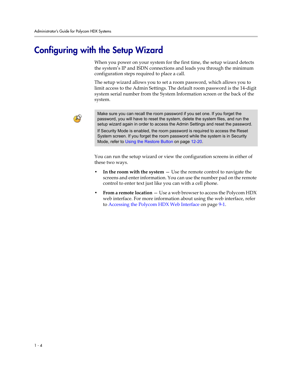 Configuring with the setup wizard, Configuring with the setup wizard -4 | Polycom 1 User Manual | Page 14 / 194