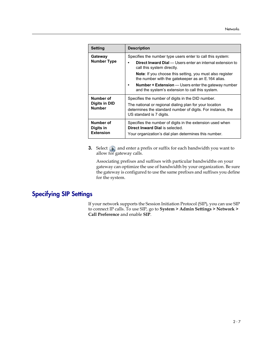 Specifying sip settings, Specifying sip settings -7 | Polycom 1 User Manual | Page 21 / 194