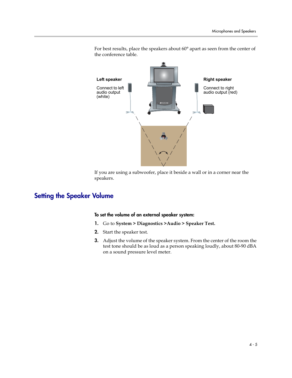 Setting the speaker volume, Setting the speaker volume -5 | Polycom 1 User Manual | Page 67 / 194