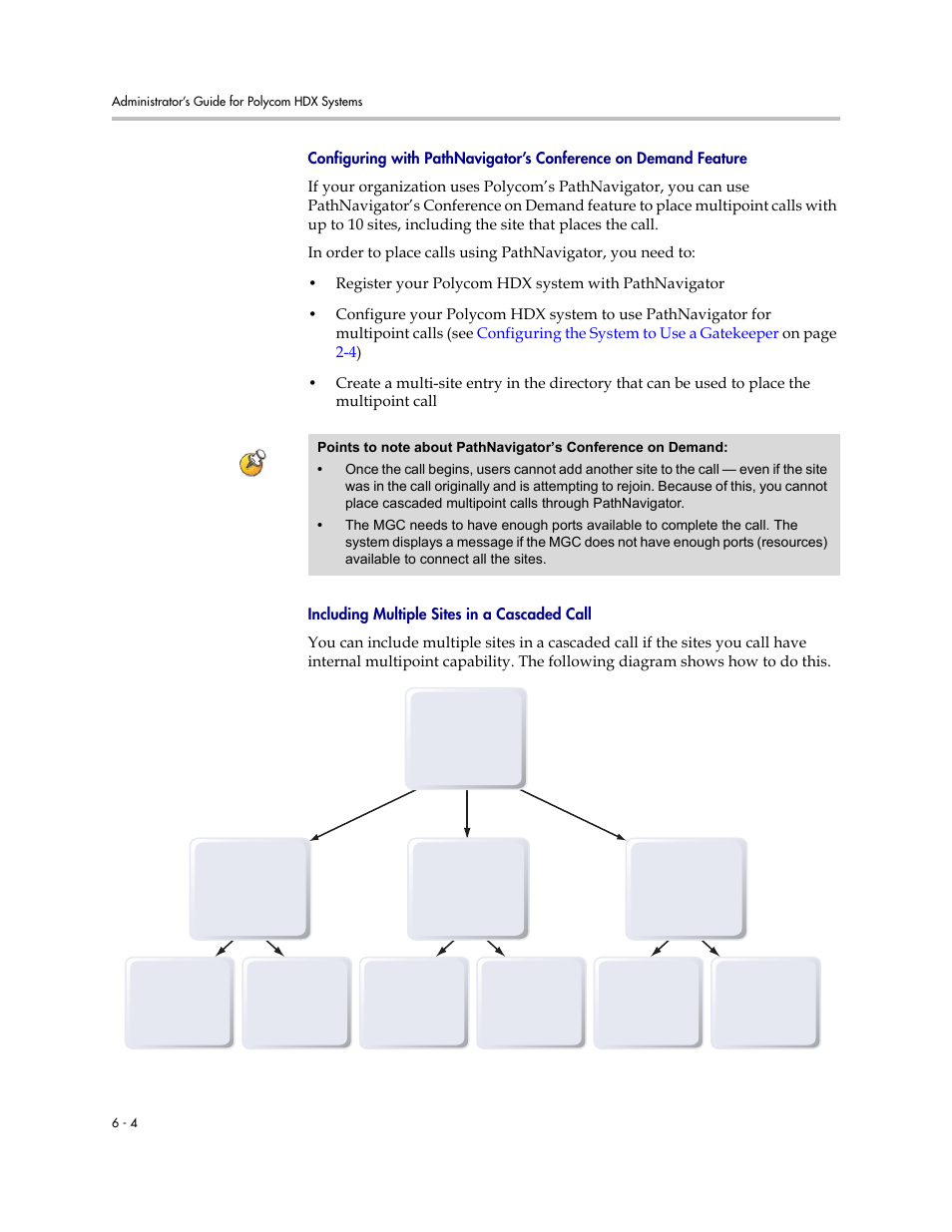 Including multiple sites in a cascaded call | Polycom 1 User Manual | Page 86 / 194