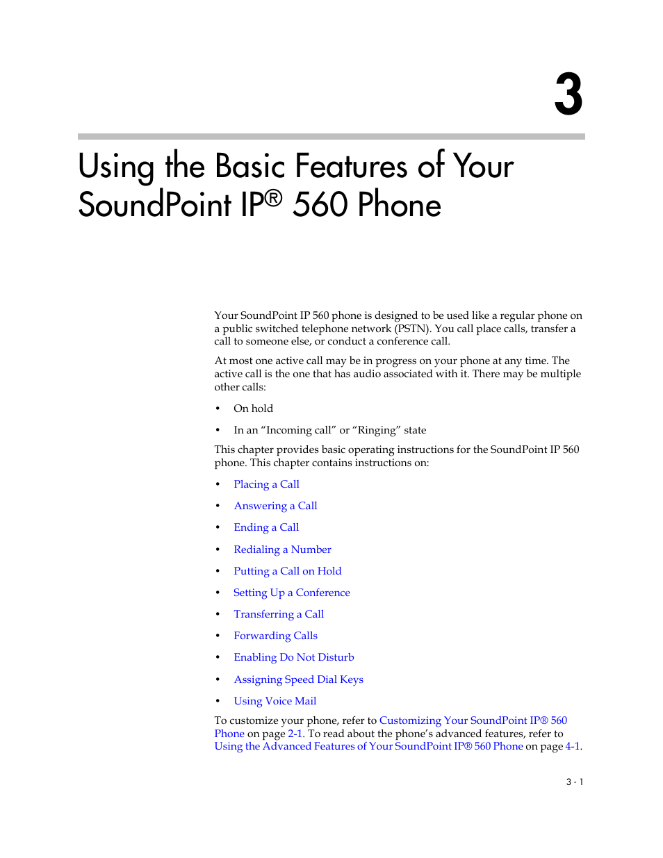 Phone –1, Using the, Basic features of your soundpoint ip® 560 phone | Using the basic features of, Your soundpoint ip® 560 phone, Using the basic features of your soundpoint ip, 560 phone | Polycom 560 User Manual | Page 45 / 90