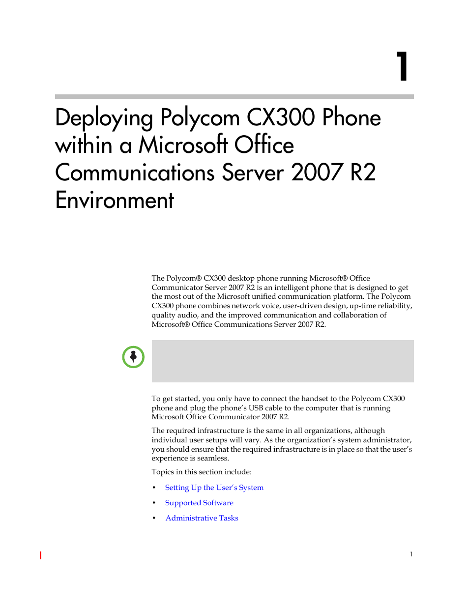 Communications server 2007 r2 environment | Polycom CX300 User Manual | Page 7 / 20