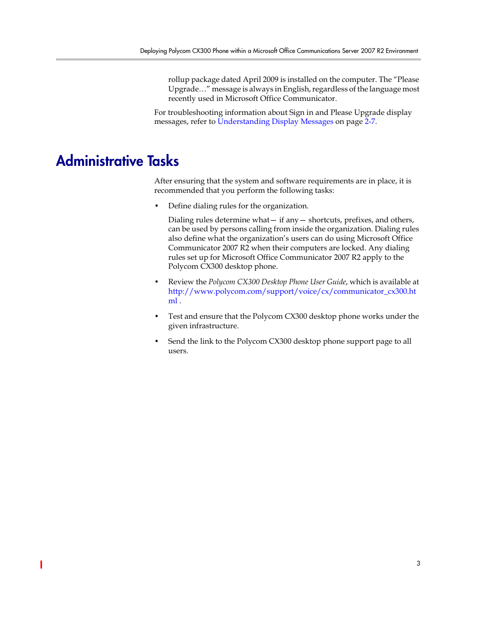 Administrative tasks | Polycom CX300 User Manual | Page 9 / 20