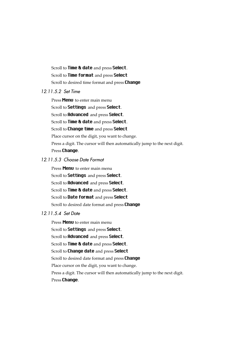 2 set time, 3 choose date format, 4 set date | Polycom KIRK 5040 User Manual | Page 61 / 71