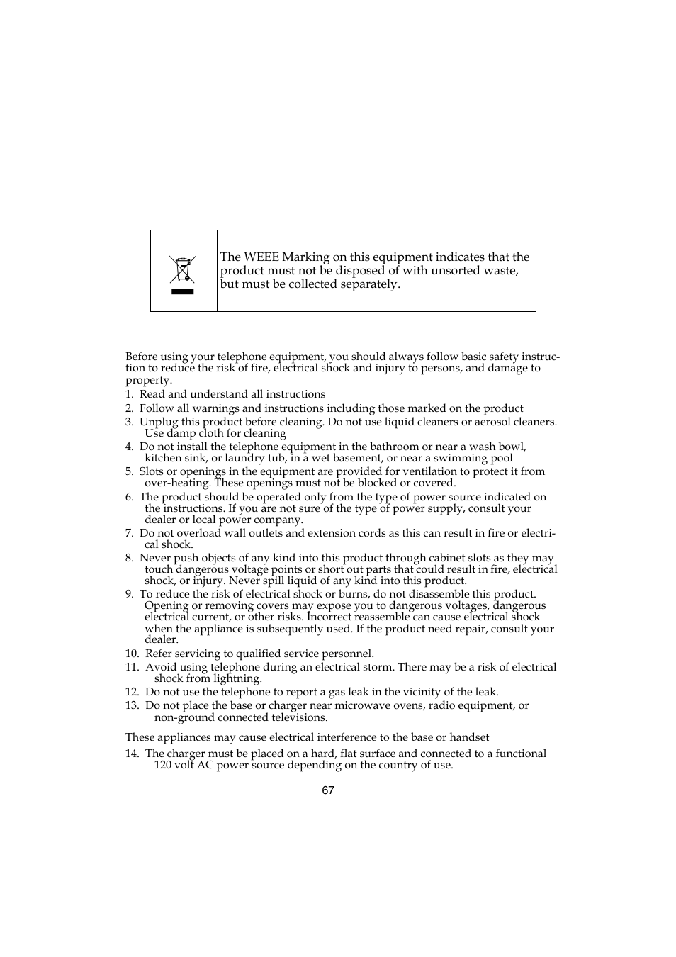 4 important safety instructions, Important safety instructions | Polycom KIRK 5040 User Manual | Page 67 / 71