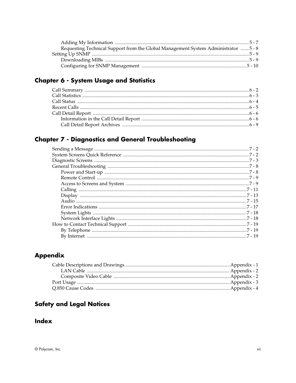 Polycom Audio and Video User Manual | Page 7 / 136