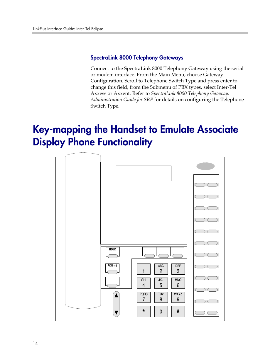 Spectralink 8000 telephony gateways, Associate display phone key mapping | Polycom KH 458 User Manual | Page 14 / 17