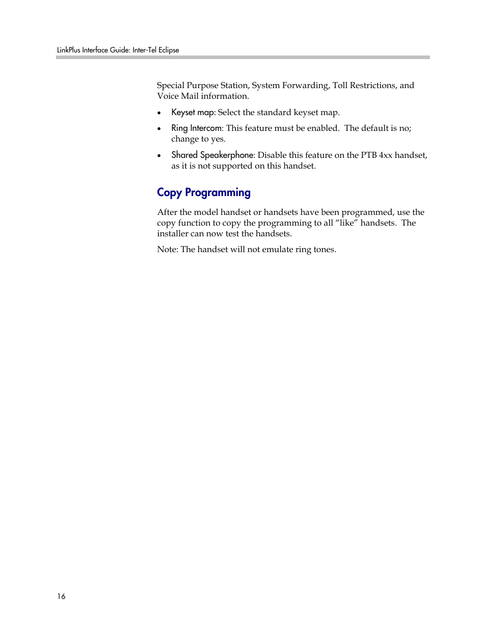 Copy programming | Polycom KH 458 User Manual | Page 16 / 17