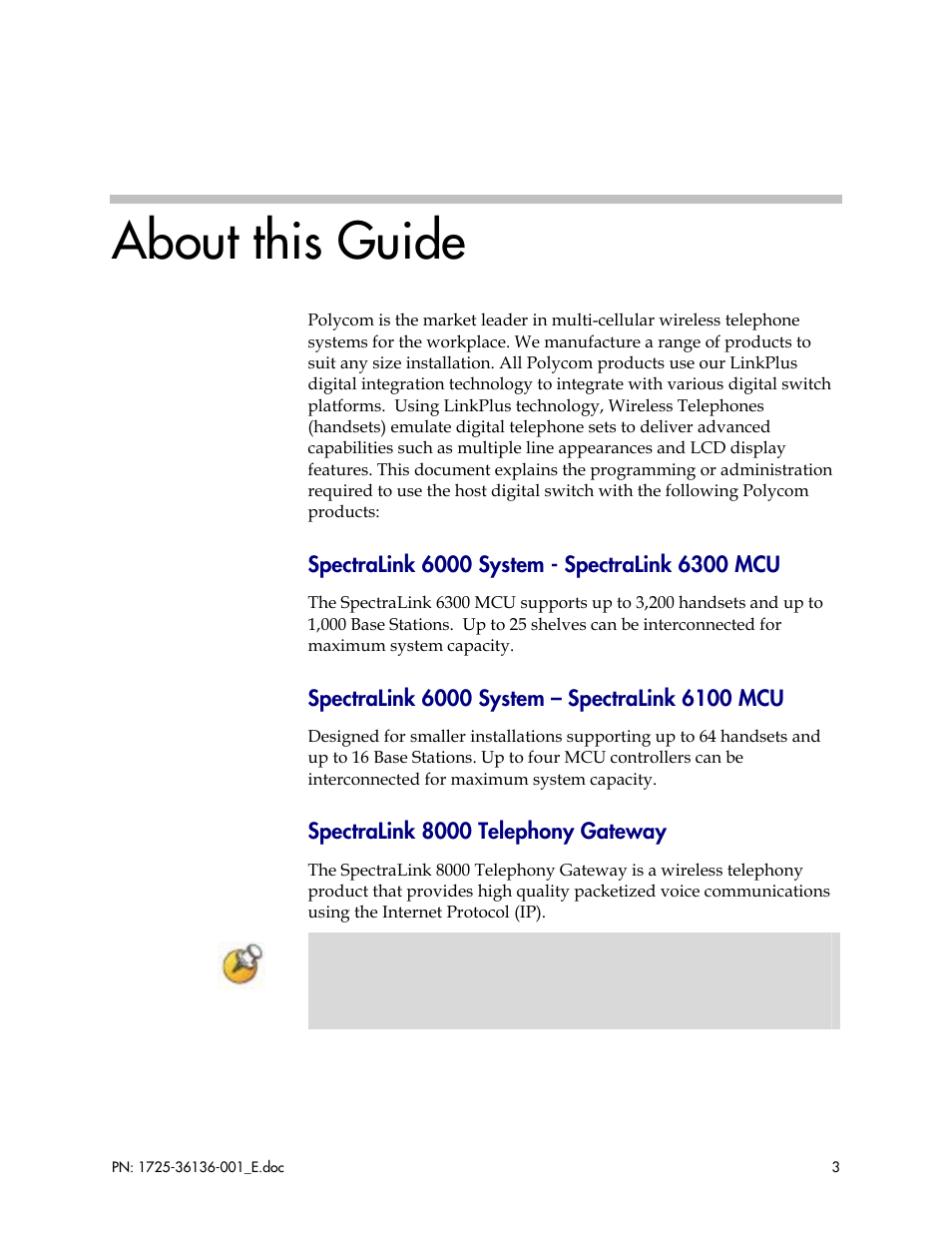 About this guide | Polycom KH 458 User Manual | Page 3 / 17