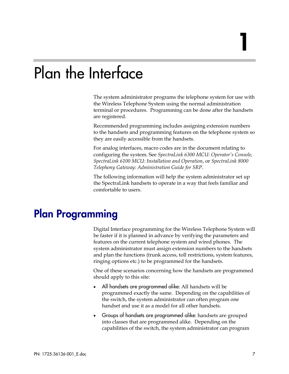 Plan the interface, Plan programming | Polycom KH 458 User Manual | Page 7 / 17