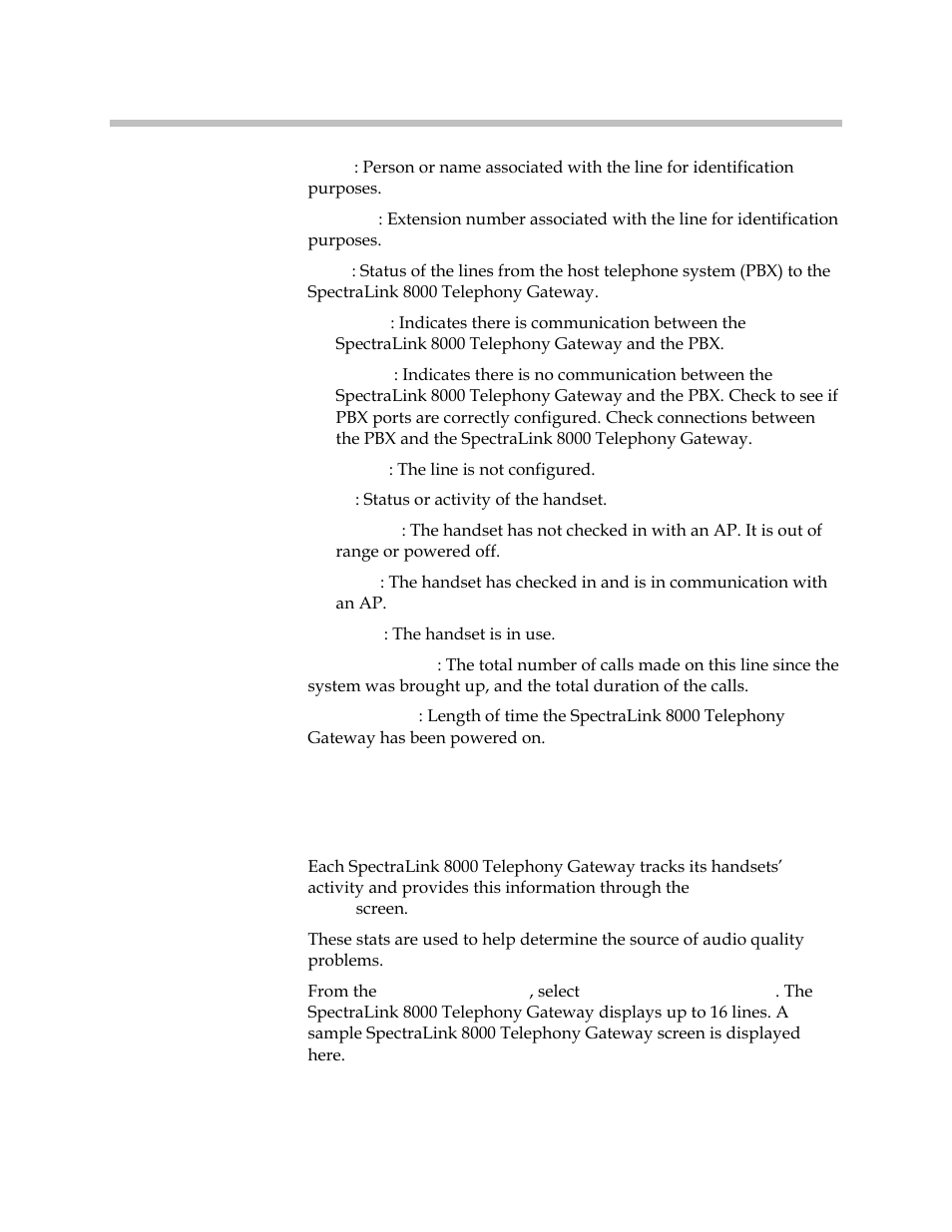 Wireless telephone status | Polycom SpectraLink 1725-36028-001 User Manual | Page 102 / 110