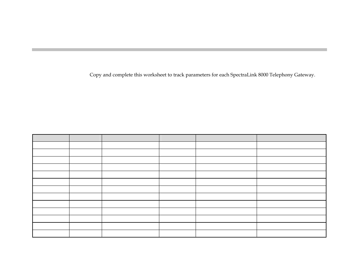 Wireless device planning worksheet | Polycom SpectraLink 1725-36028-001 User Manual | Page 105 / 110