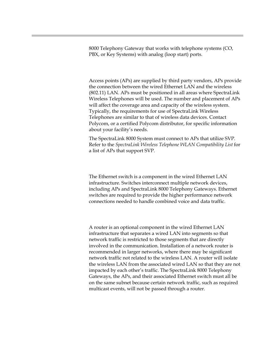 Access points, Ethernet switch, Router | Polycom SpectraLink 1725-36028-001 User Manual | Page 12 / 110
