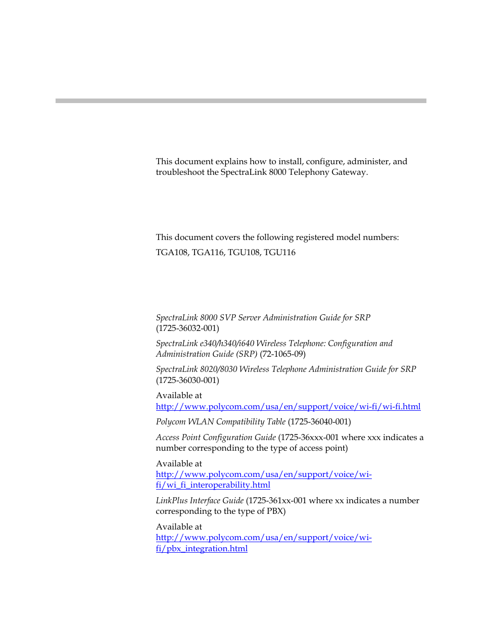 About this guide, Polycom model numbers, Referenced documents | Polycom SpectraLink 1725-36028-001 User Manual | Page 3 / 110