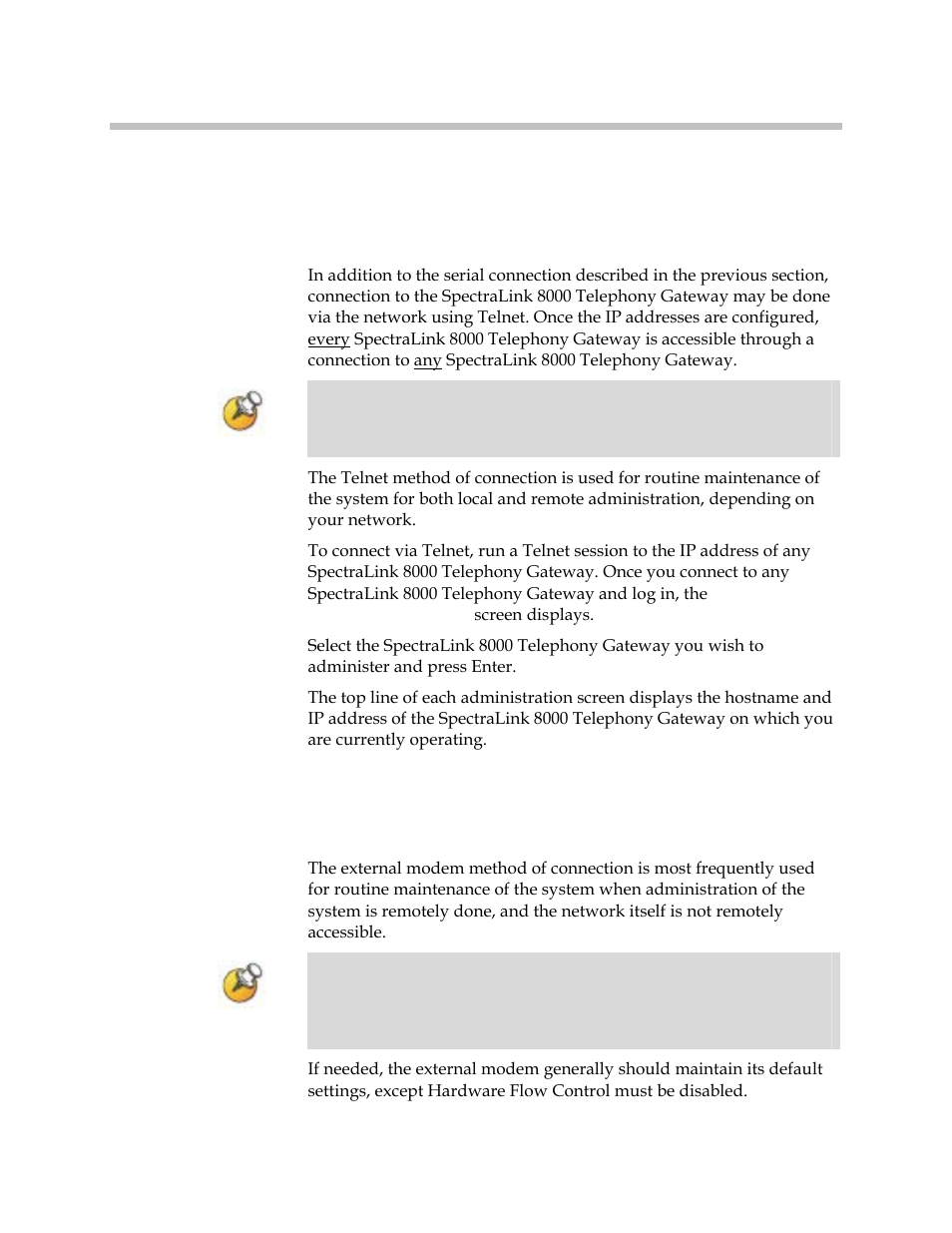 Connecting via telnet, Connecting via external modem | Polycom SpectraLink 1725-36028-001 User Manual | Page 49 / 110