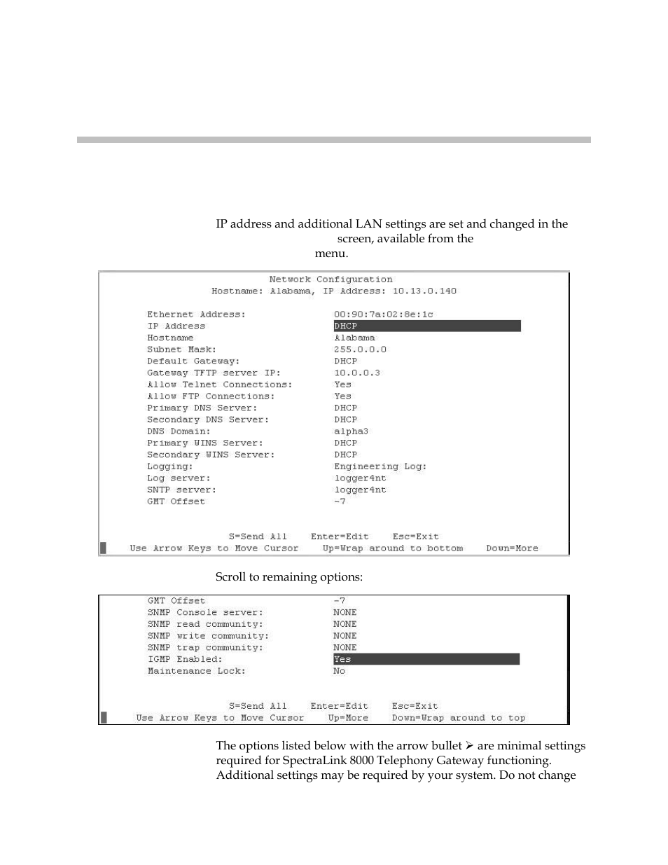 Network configuration | Polycom SpectraLink 1725-36028-001 User Manual | Page 55 / 110