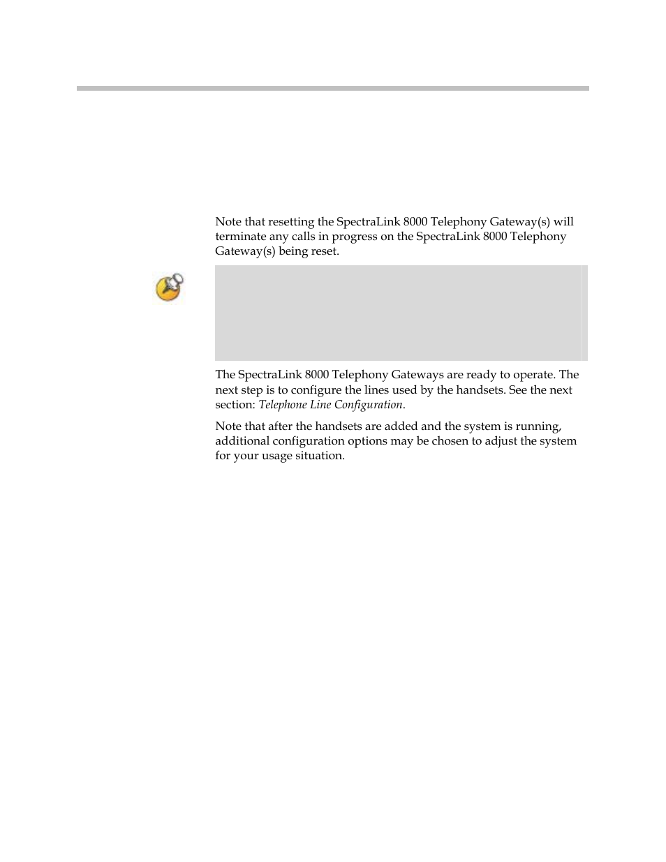 Reset the spectralink 8000 telephony gateway | Polycom SpectraLink 1725-36028-001 User Manual | Page 65 / 110