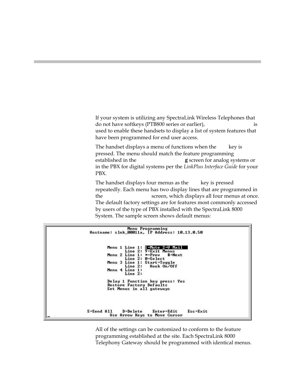 Menu programming (no softkeys) | Polycom SpectraLink 1725-36028-001 User Manual | Page 77 / 110