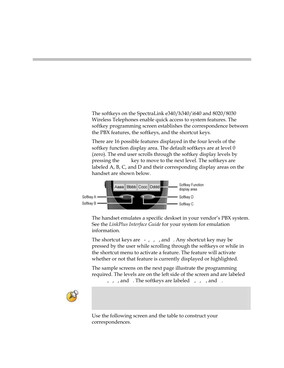 Softkey and shortcut key programming | Polycom SpectraLink 1725-36028-001 User Manual | Page 81 / 110