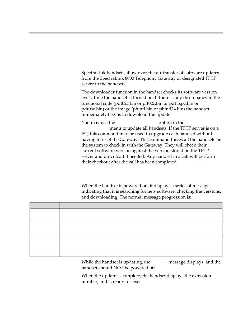 Updating wireless telephone software, Normal download messages | Polycom SpectraLink 1725-36028-001 User Manual | Page 88 / 110