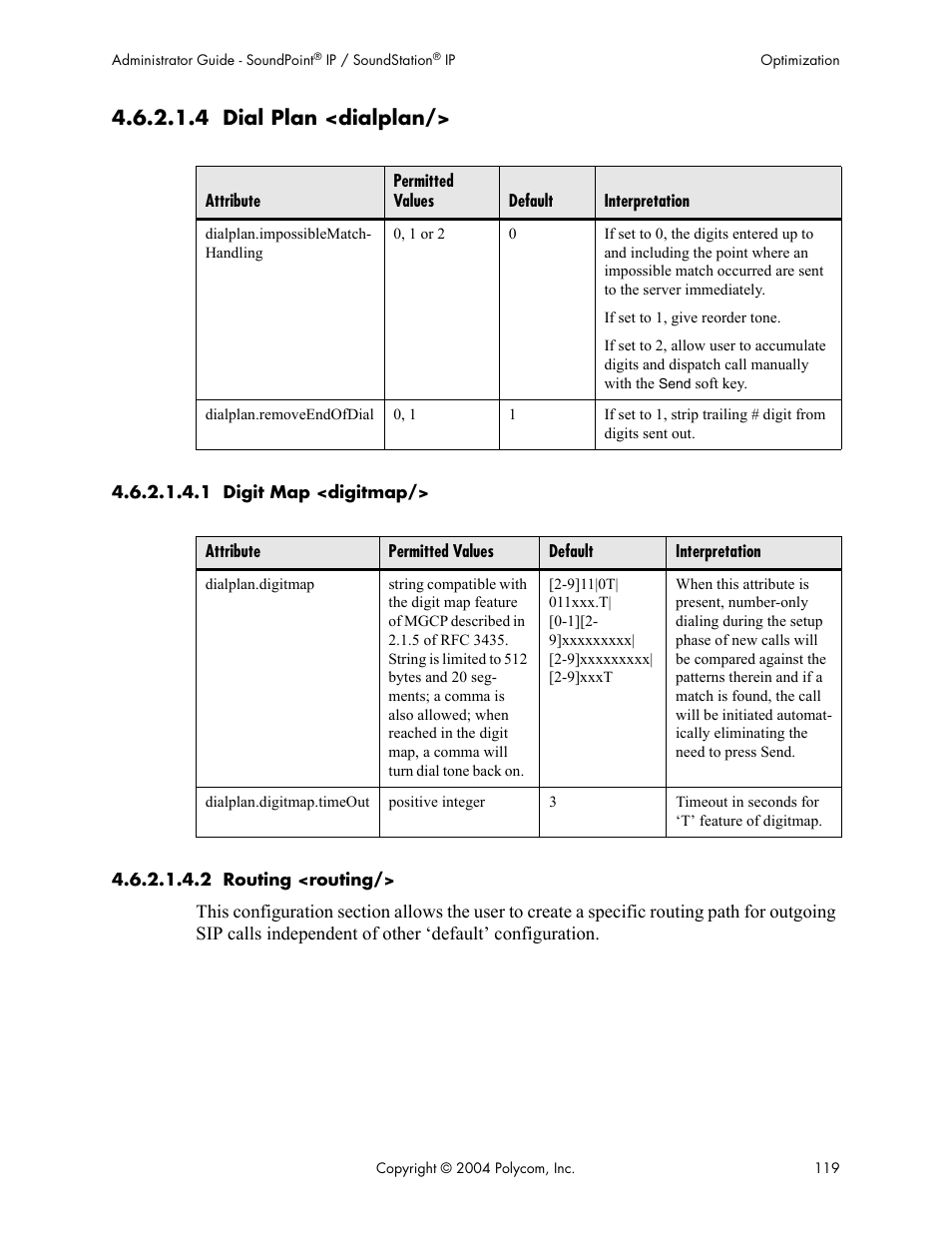 4 dial plan <dialplan | Polycom Version 1.4.x 17 User Manual | Page 127 / 147