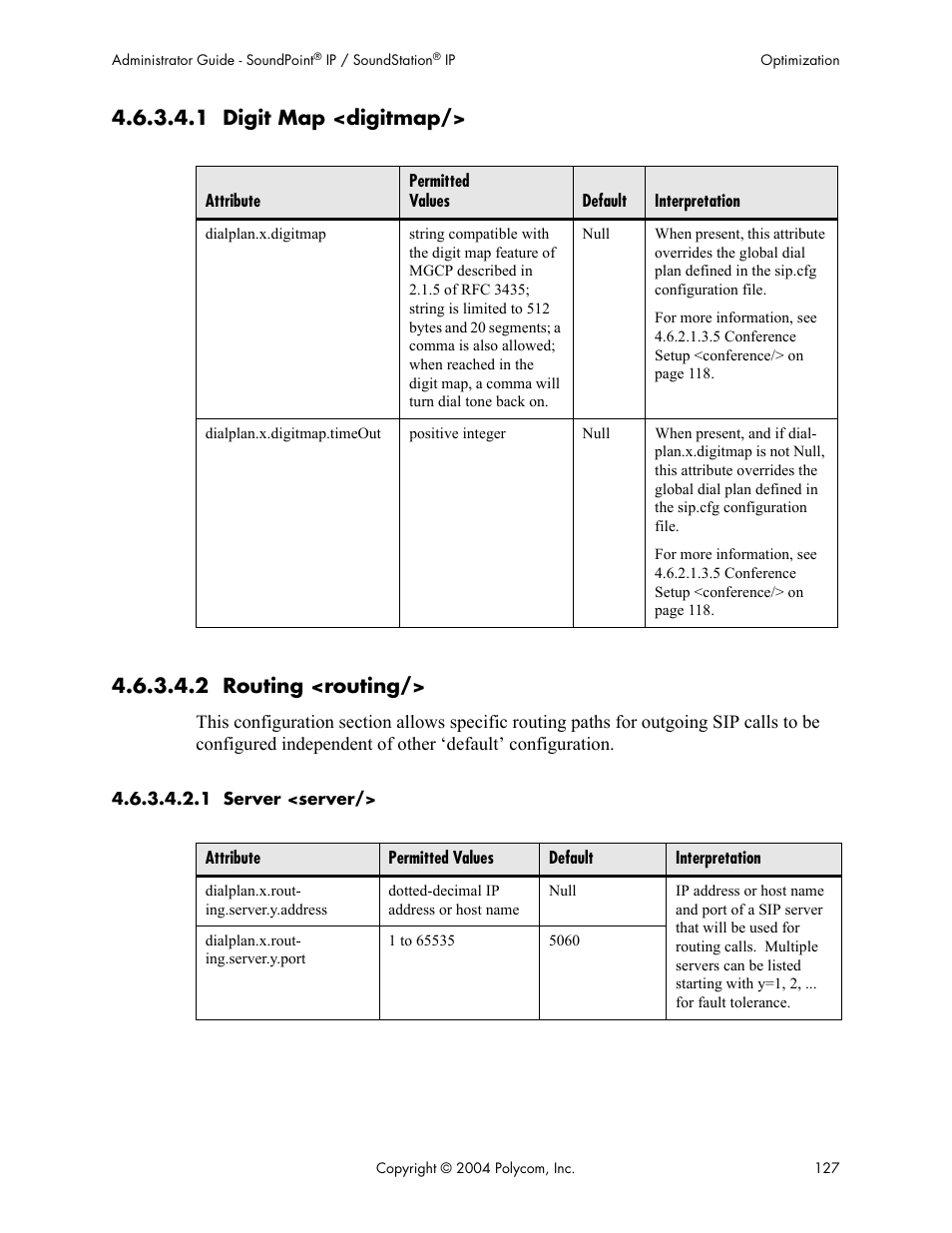 1 digit map <digitmap, 2 routing <routing | Polycom Version 1.4.x 17 User Manual | Page 135 / 147