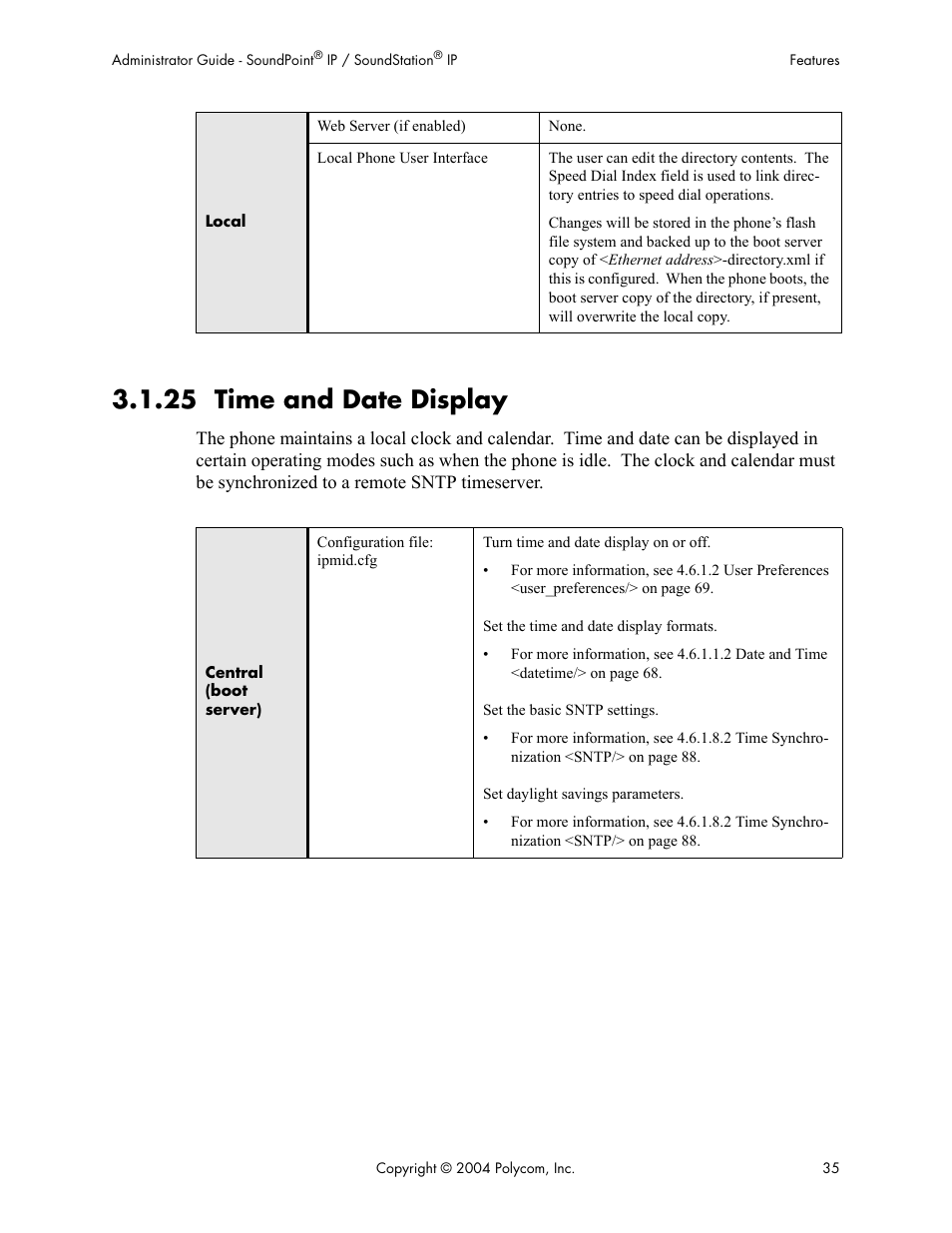 25 time and date display | Polycom Version 1.4.x 17 User Manual | Page 43 / 147