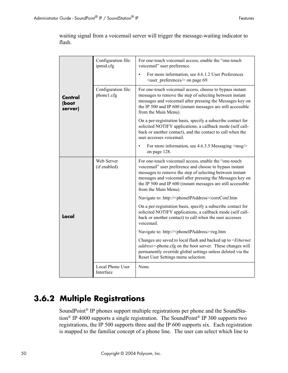 2 multiple registrations | Polycom Version 1.4.x 17 User Manual | Page 58 / 147