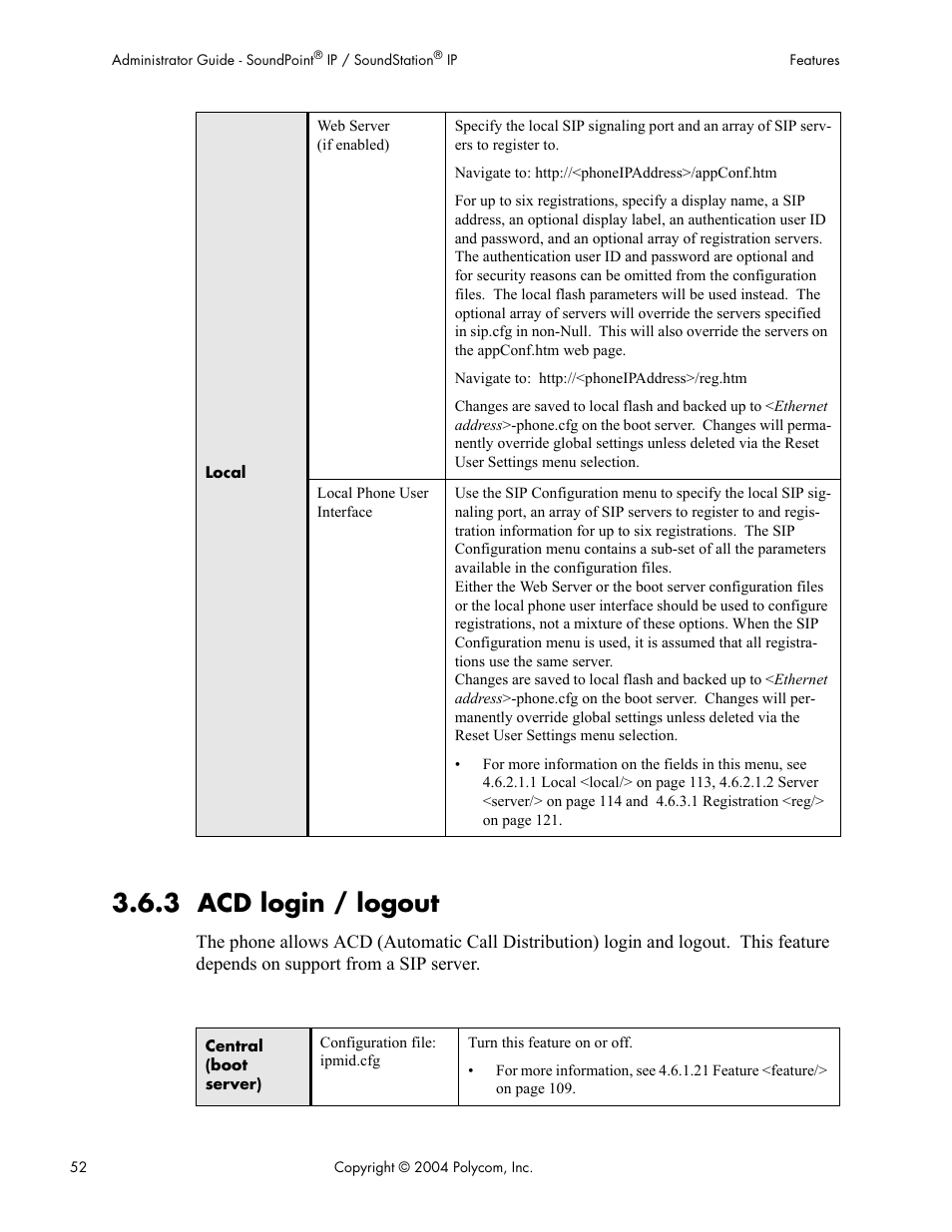 3 acd login / logout | Polycom Version 1.4.x 17 User Manual | Page 60 / 147