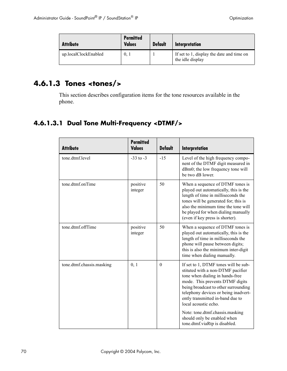 3 tones <tones, 1 dual tone multi-frequency <dtmf | Polycom Version 1.4.x 17 User Manual | Page 78 / 147