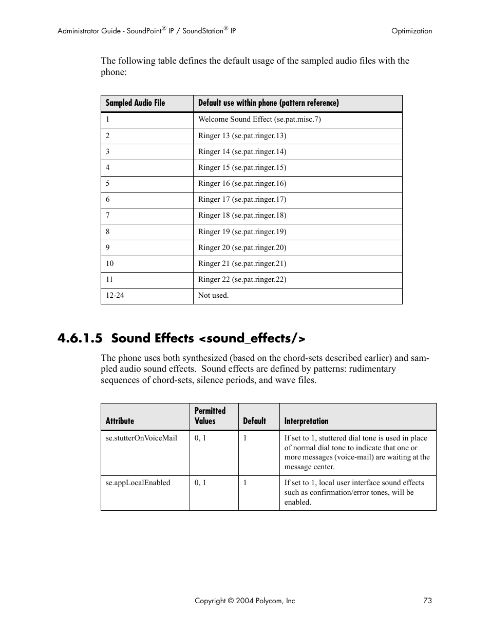 5 sound effects <sound_effects | Polycom Version 1.4.x 17 User Manual | Page 81 / 147