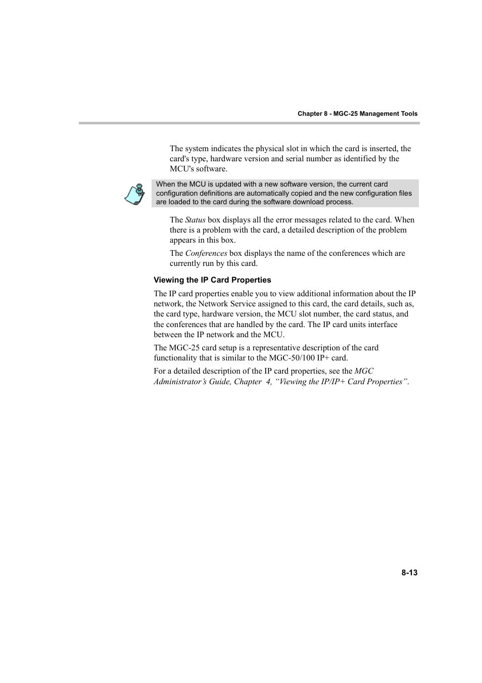 Viewing the ip card properties, Viewing the ip card properties -13 | Polycom DOC2232A User Manual | Page 107 / 132