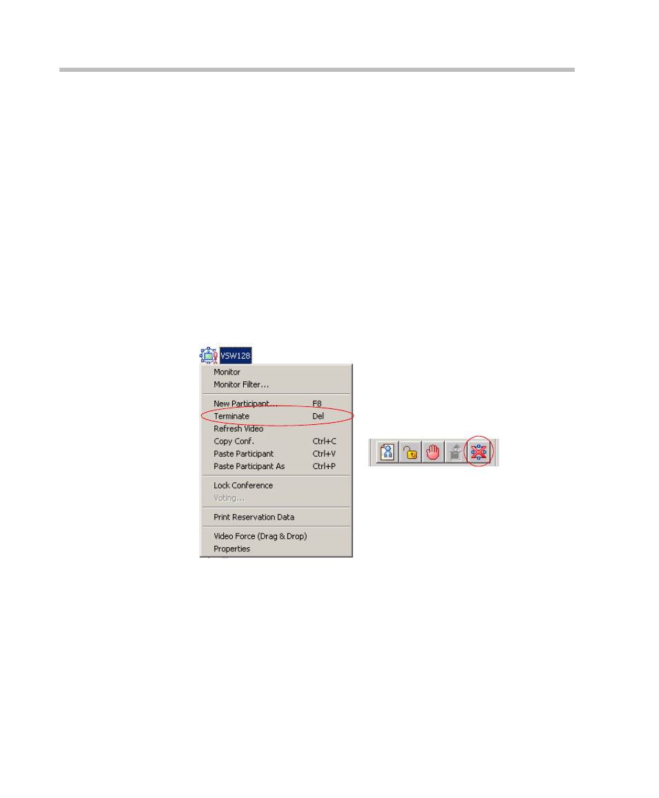 Terminating a conference manually, Terminating a conference manually -24 | Polycom DOC2232A User Manual | Page 68 / 132