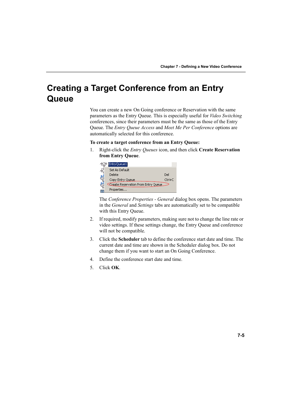 Creating a target conference from an entry queue | Polycom DOC2232A User Manual | Page 87 / 132