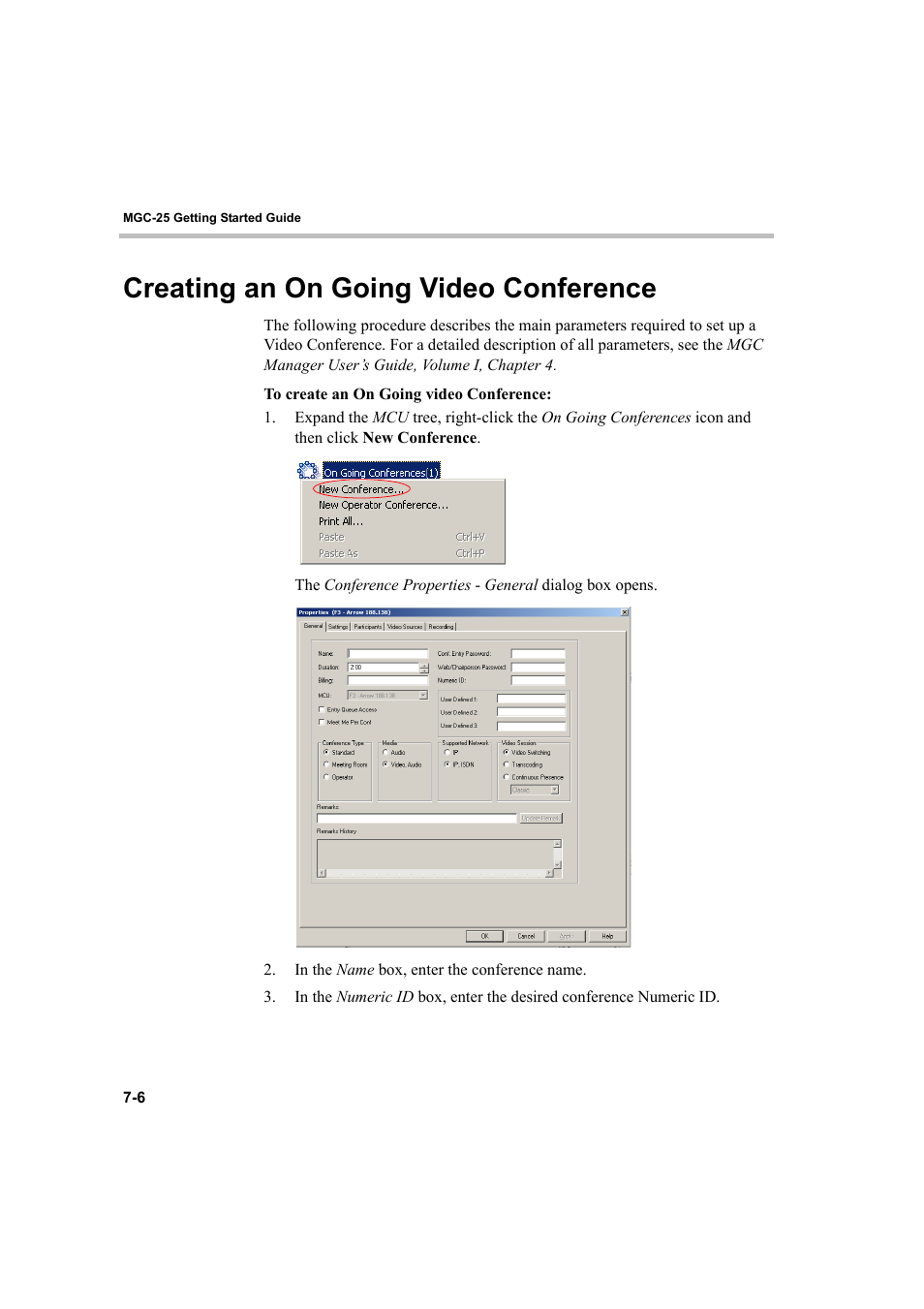 Creating an on going video conference, Creating an on going video conference -6, Click ok | Polycom DOC2232A User Manual | Page 88 / 132