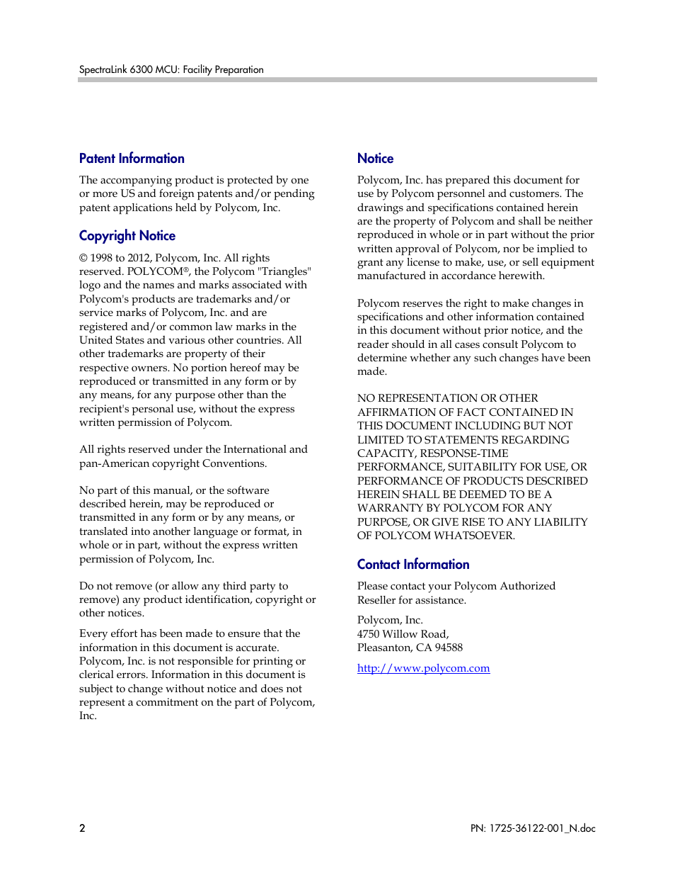 Polycom SpectraLink RCO400 User Manual | Page 2 / 68