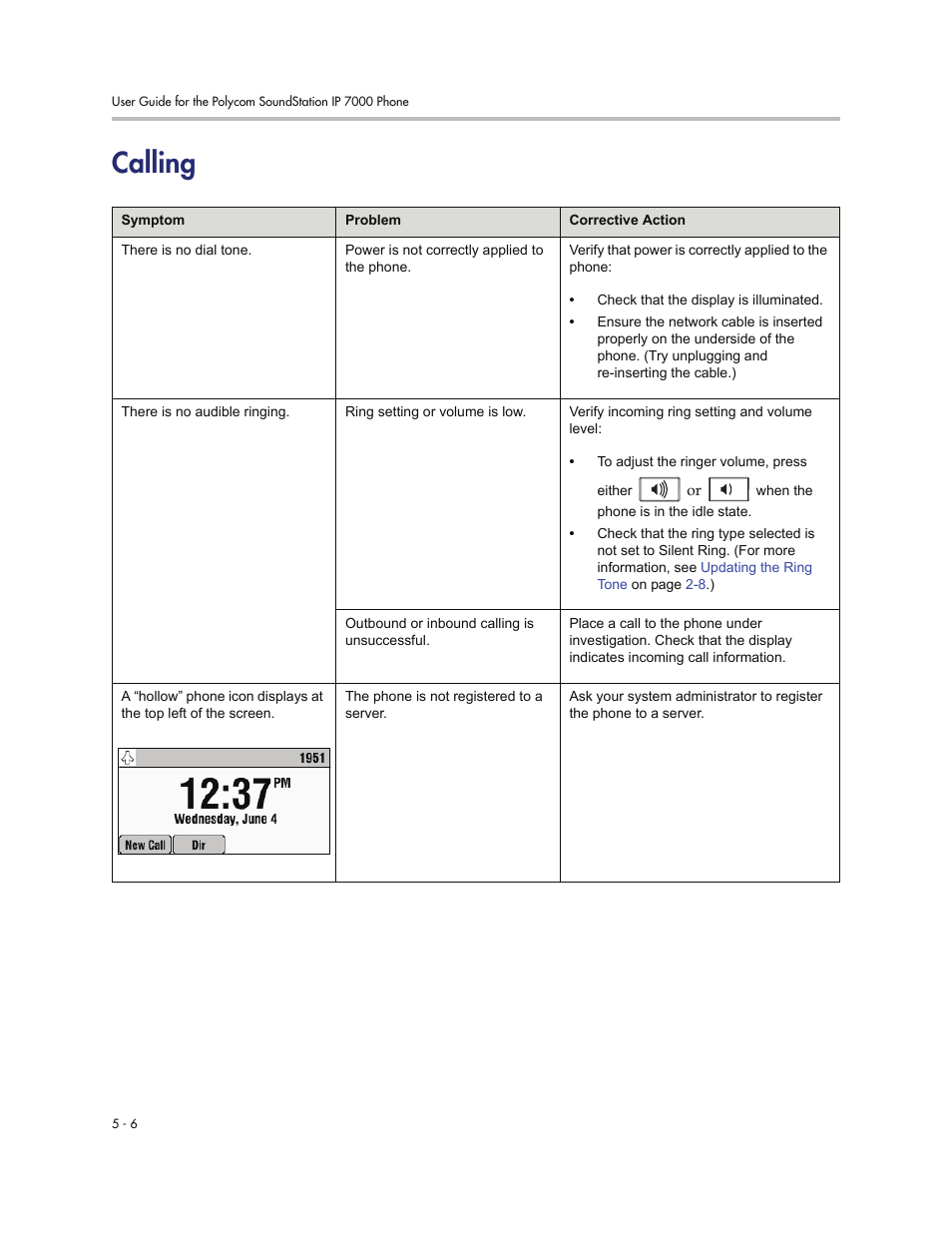 Calling, Calling -6 | Polycom 7000 User Manual | Page 120 / 130