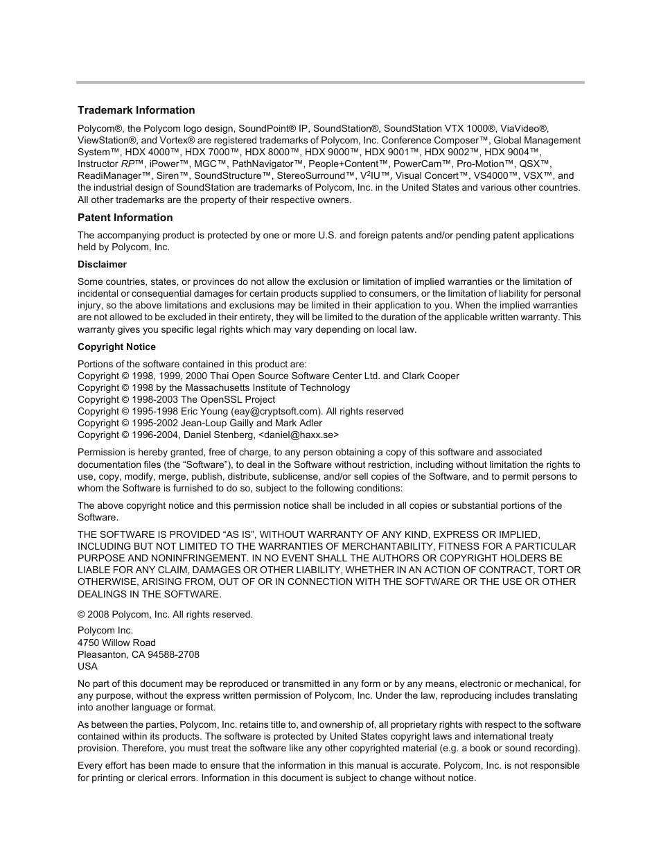 Polycom 7000 User Manual | Page 2 / 130