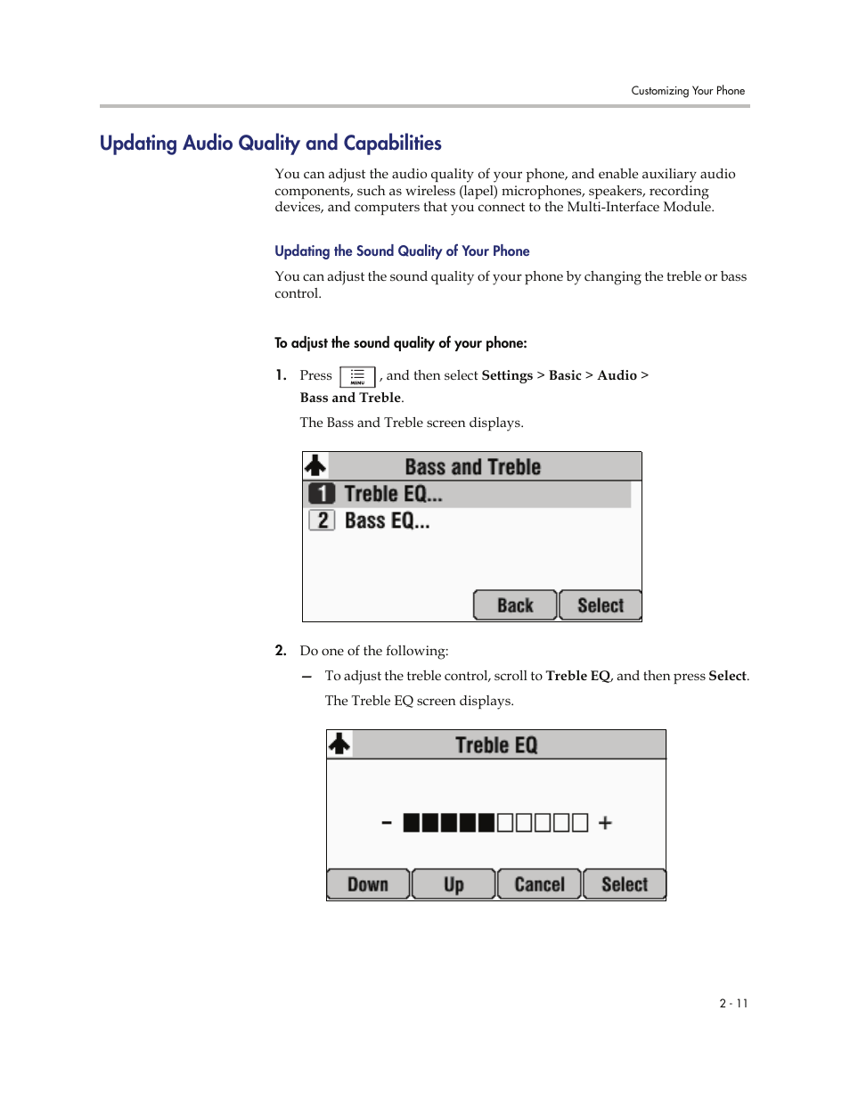 Updating audio quality and capabilities, Updating audio quality and capabilities -11, Updating the sound quality of your phone -11 | Polycom 7000 User Manual | Page 41 / 130