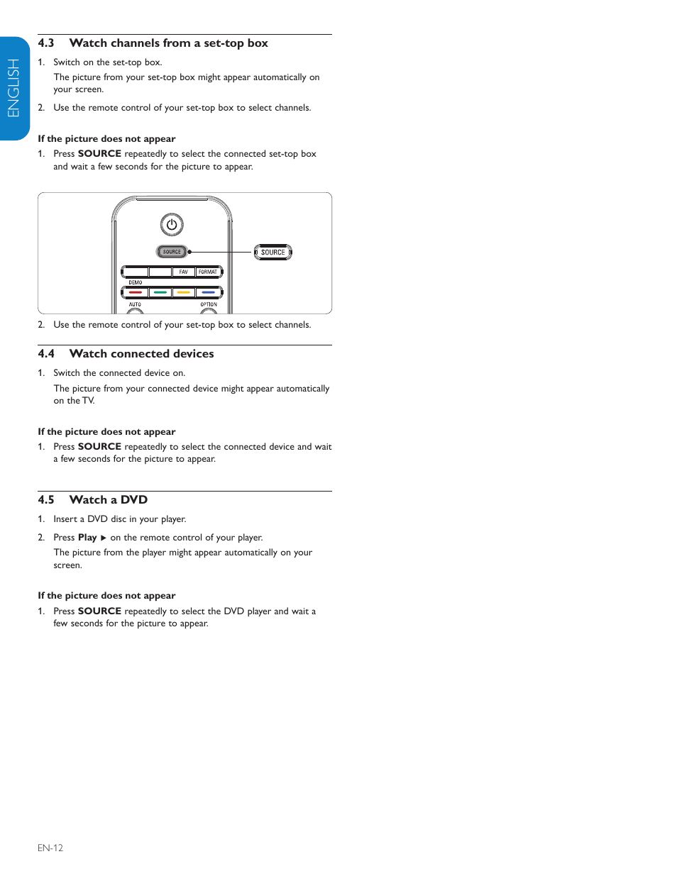 English française esp añol | Polycom 52PFL7403D User Manual | Page 14 / 44