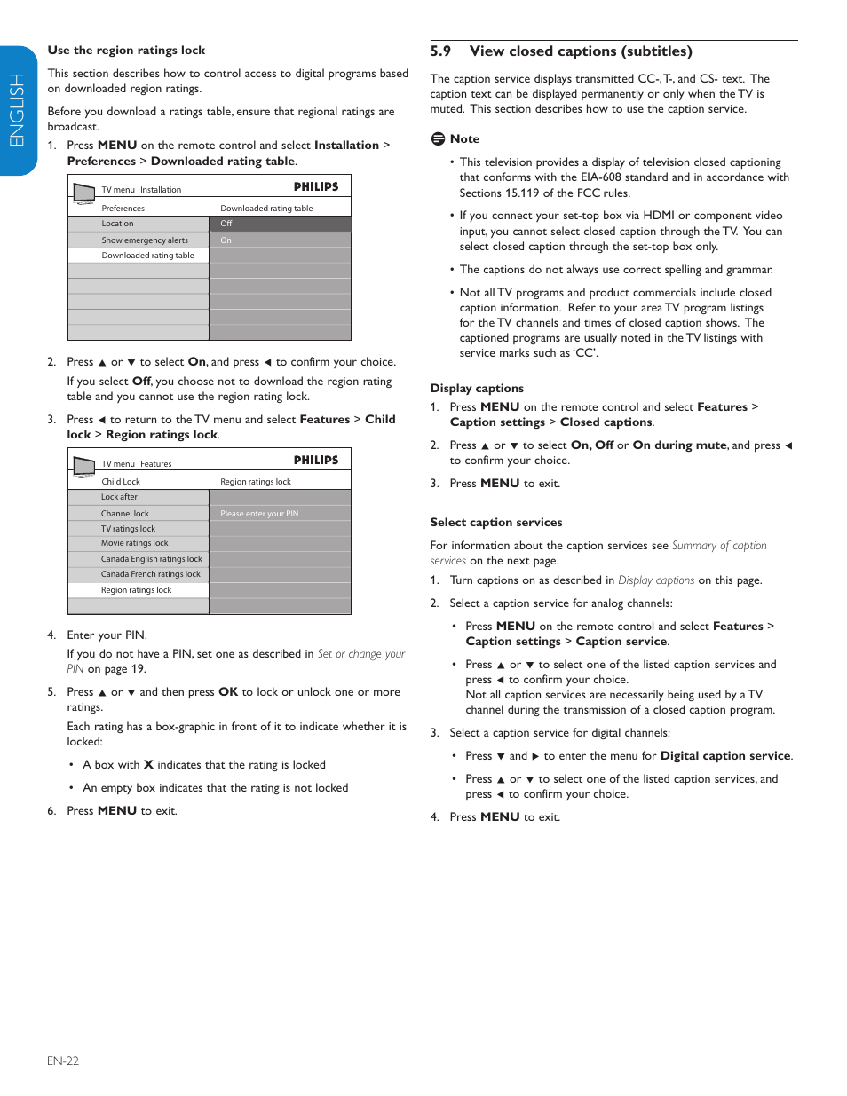 English française esp añol | Polycom 52PFL7403D User Manual | Page 24 / 44