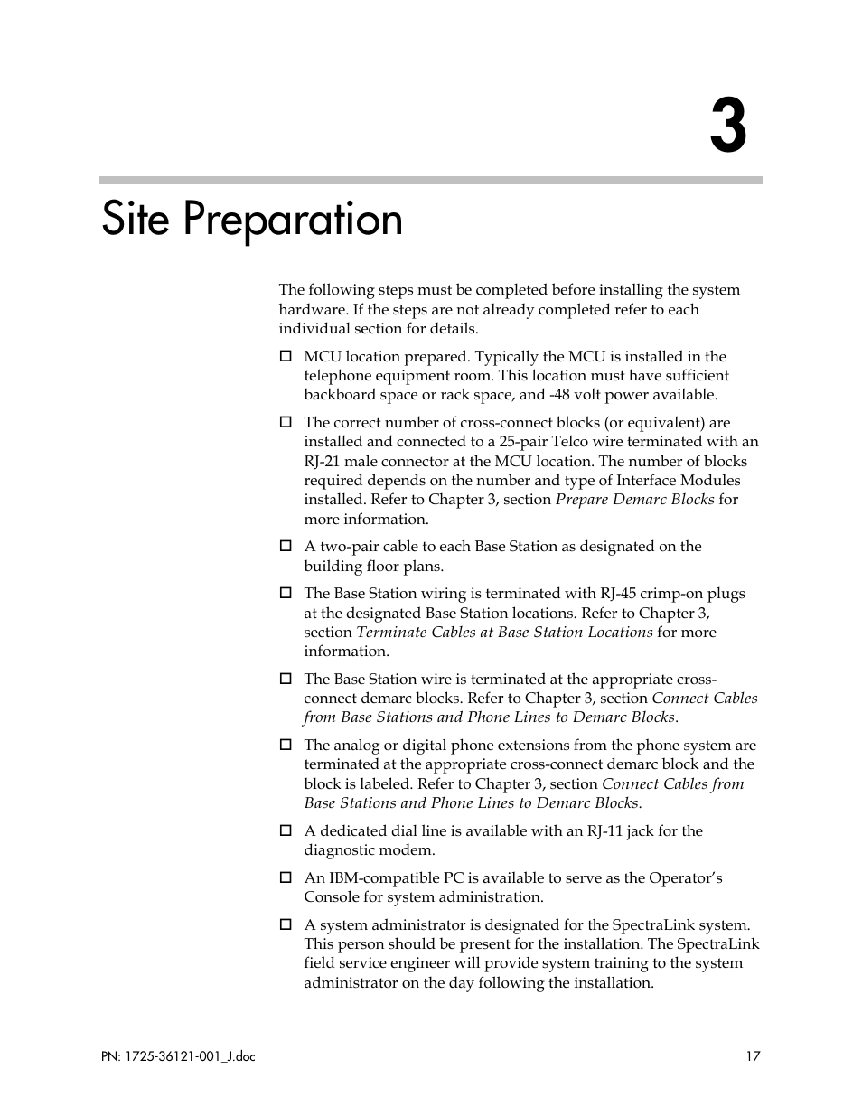 Site preparation | Polycom SpectraLink 6300 MCU User Manual | Page 17 / 50