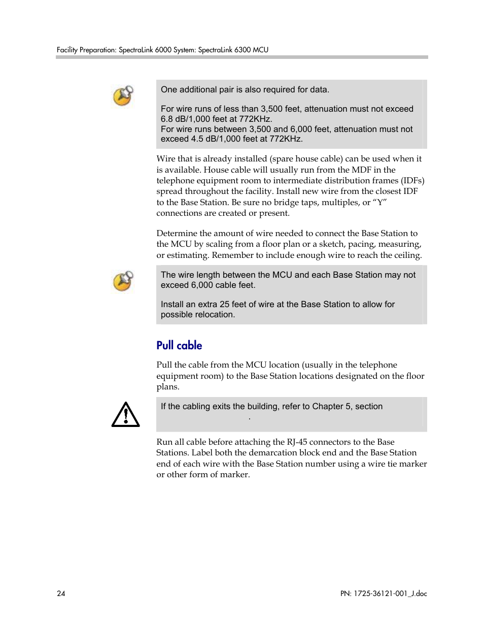 Pull cable | Polycom SpectraLink 6300 MCU User Manual | Page 24 / 50