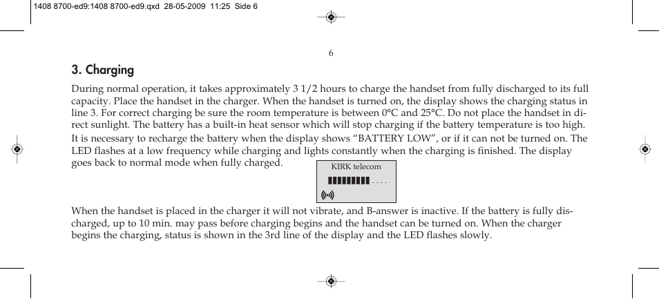 Charging | Polycom KIRK 4020 User Manual | Page 6 / 76