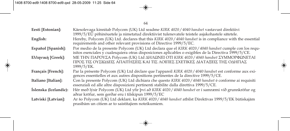 Polycom KIRK 4020 User Manual | Page 64 / 76