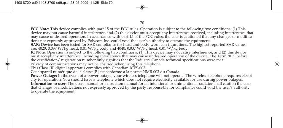 Polycom KIRK 4020 User Manual | Page 70 / 76