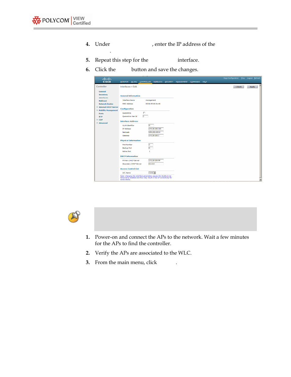 Ap configuration | Polycom 4400 User Manual | Page 28 / 40