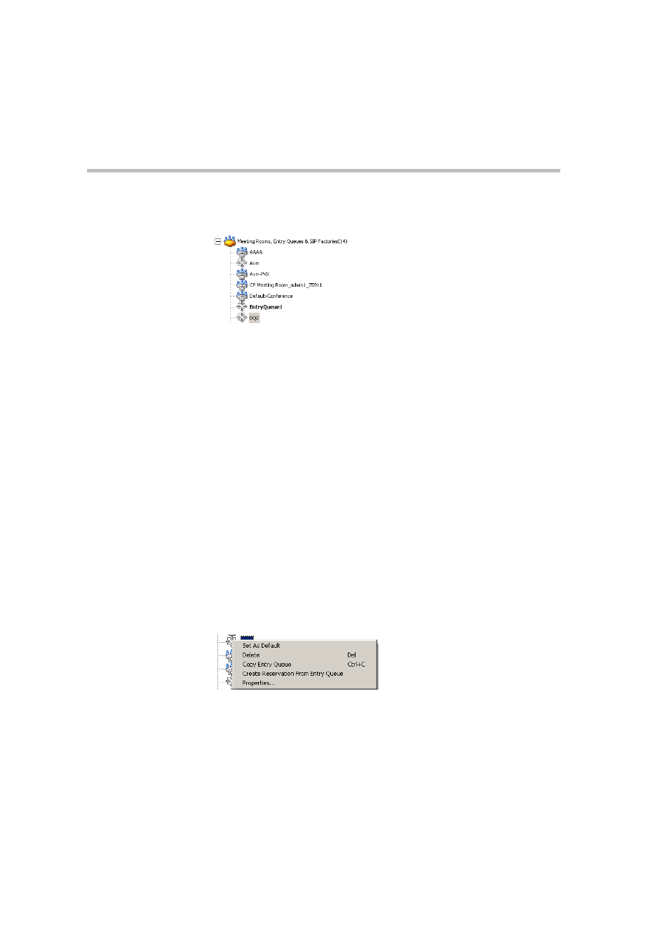 Setting an entry queue as default, Setting an entry queue as default -4 | Polycom DOC2230A User Manual | Page 122 / 144