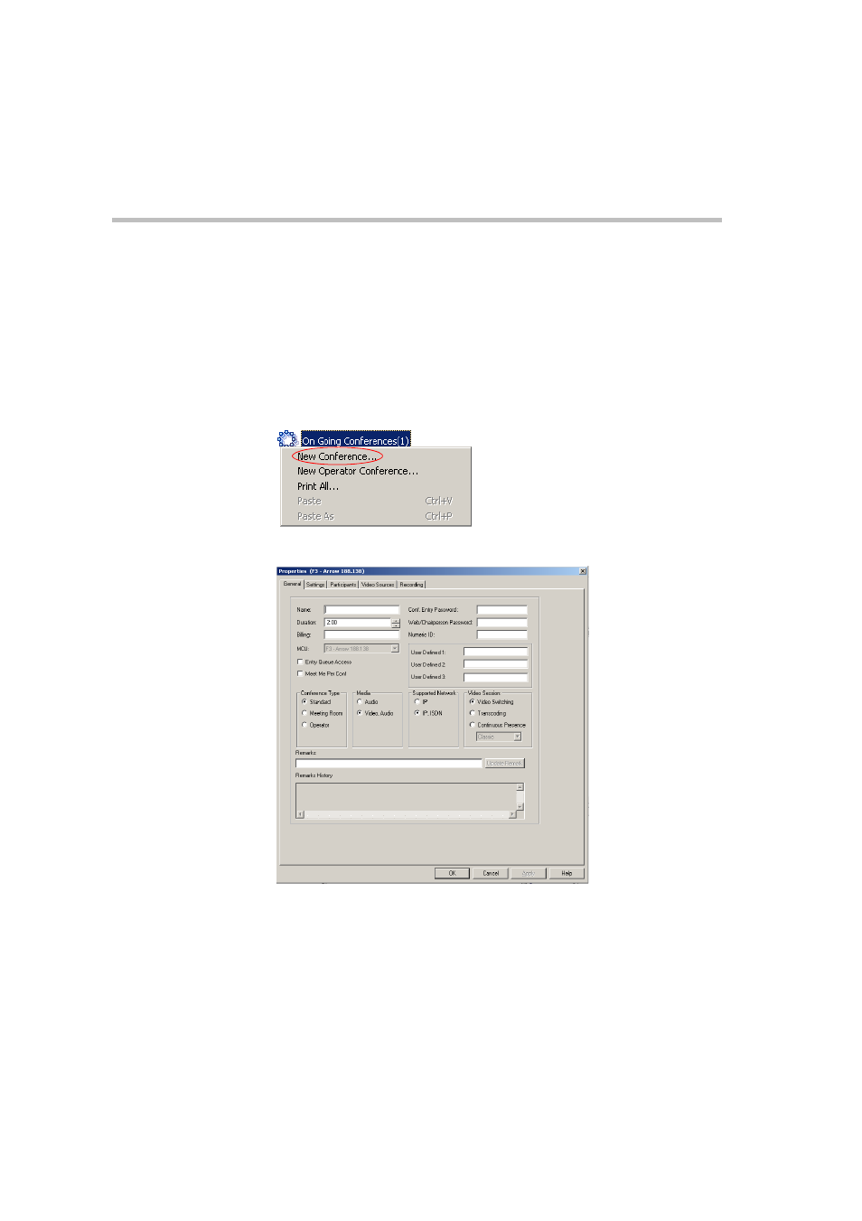 Creating an on going video conference, Creating an on going video conference -6 | Polycom DOC2230A User Manual | Page 124 / 144